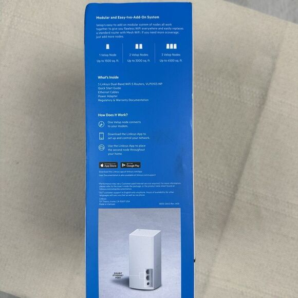 Linksys Velop Dual Band Mesh WiFi System White AC1200 3-Pack - Picture 3 of 9